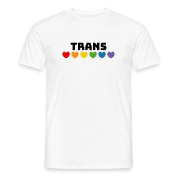 Cœur arc-en-ciel trans noir - T-shirt homme - blanc - Devant - AI Model Male 178 dark (178cm)