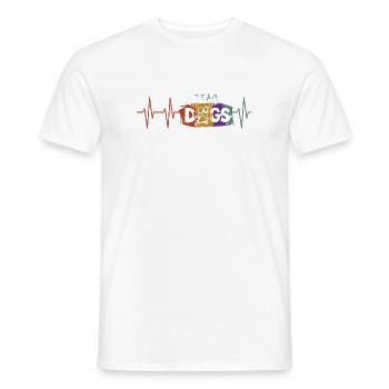 Équipe Chiens Heartbeat Pulse Icon Chien Chiens Icône - T-shirt homme - blanc - Devant - AI Model Male 178 dark (178cm)