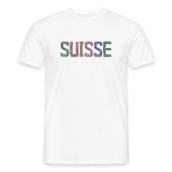 SCHWEIZ. HUMOR. LAND. FLAGGE. GENF. LAUSANNE - Männer T-Shirt - Weiß - Vorne - AI Model Male 178 dark (178cm)