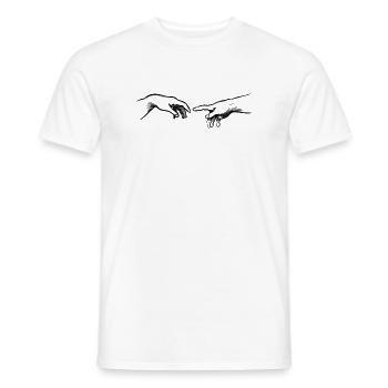 Le motif de la connexion à Dieu de Michel-Ange - T-shirt homme - blanc - Devant - AI Model Male 178 dark (178cm)