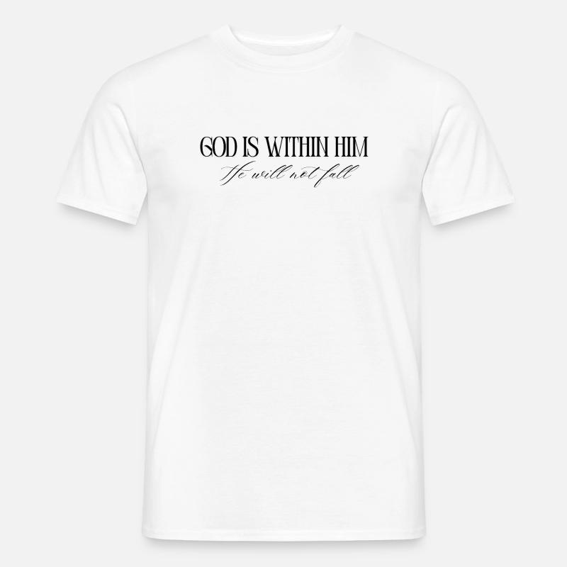 God is within him – Psalm 46:5 Bible Verse - T-shirt herr - vit