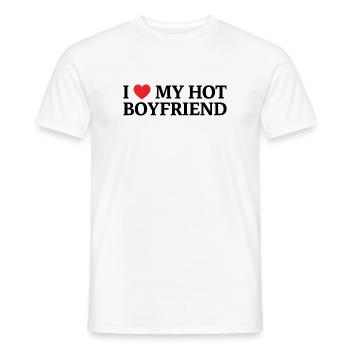I love my hot friend - Men's T-Shirt - white - Front - AI Model Male 178 dark (178cm)