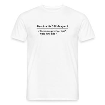 3 W-Fragen - Männer T-Shirt - Weiß - Vorne - AI Model Male 178 dark (178cm)