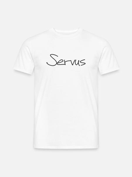 Servus – Bayerisches Textdesign für Shirts & mehr - Männer T-Shirt - Weiß