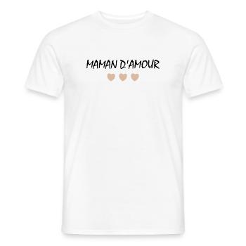 Maman d'amour - T-shirt homme - blanc - Devant - AI Model Male 178 dark (178cm)
