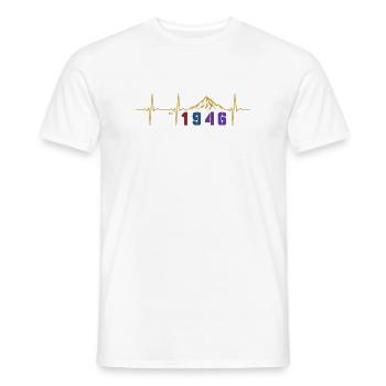 Floral Vintage 80 Ans Octogénaire Cadeau 1946 - T-shirt homme - blanc - Devant - AI Model Male 178 dark (178cm)
