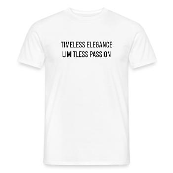 Élégance intemporelle. Passion illimitée. - T-shirt homme - blanc - Devant - AI Model Male 178 dark (178cm)