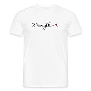 Kraft-Herz-Typografie - Männer T-Shirt - Weiß - Vorne - AI Model Male 178 dark (178cm)