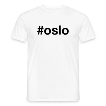 OSLO Hashtag - Norwegen - Norvège - Norge - T-shirt homme - blanc - Devant - AI Model Male 178 dark (178cm)