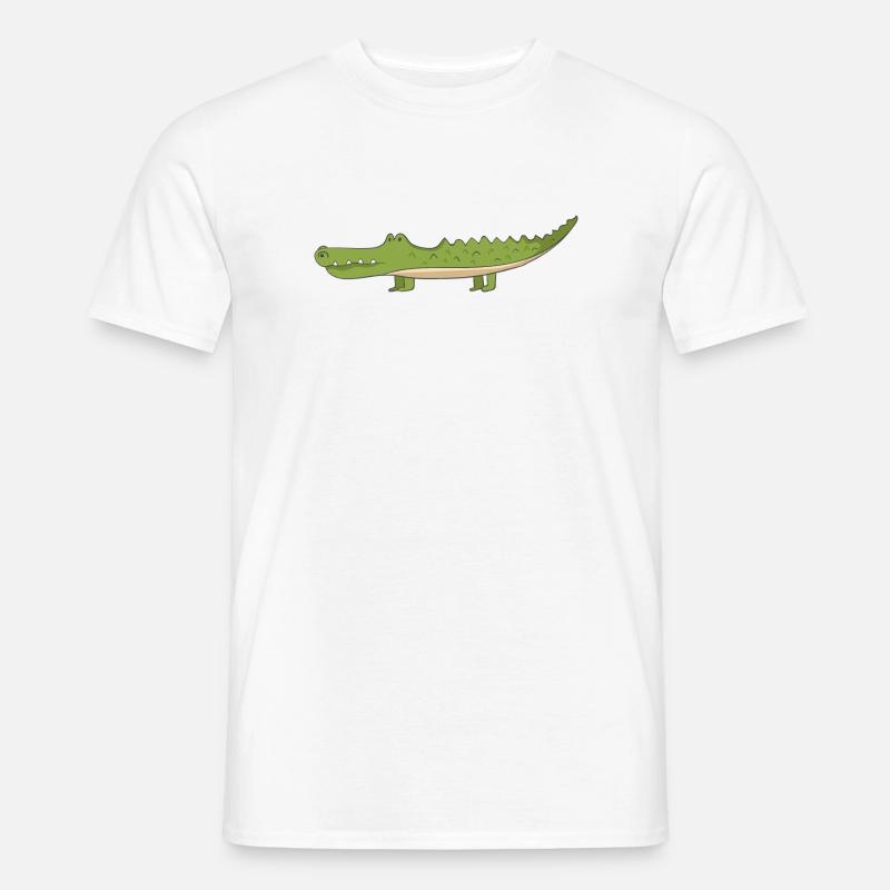 Krokodil - Männer T-Shirt - Weiß