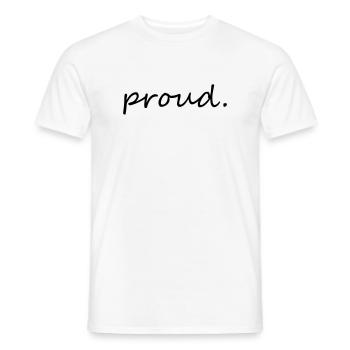 proud - T-shirt homme - blanc - Devant - AI Model Male 178 dark (178cm)