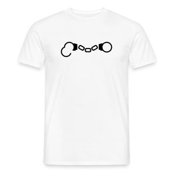Handschellen -- ©roil - Männer T-Shirt - Weiß - Vorne - AI Model Male 178 dark (178cm)