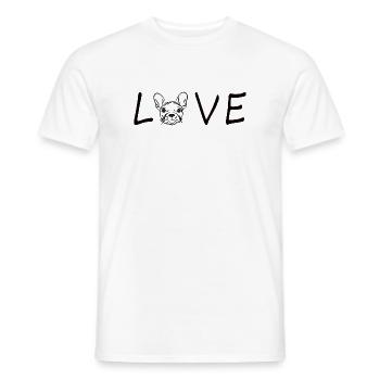 Love Bulldog français Bulldog Frenchie - T-shirt homme - blanc - Devant - AI Model Male 178 dark (178cm)
