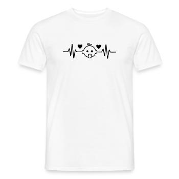 Cœur de petite fille enceinte battement de cœur - T-shirt homme - blanc - Devant - AI Model Male 178 dark (178cm)