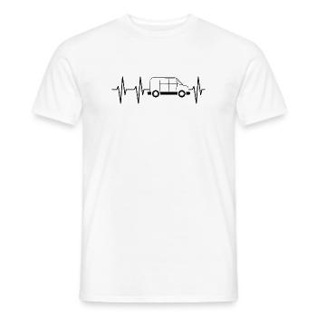 Bus Heartbeat Symbol Pulse Van Suv Illustration - Men's T-Shirt - white - Front - AI Model Male 178 dark (178cm)