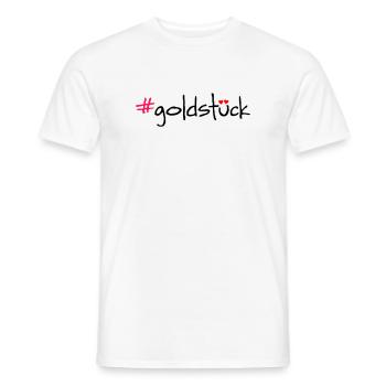 #goldstück - Men's T-Shirt - white - Front - AI Model Male 178 dark (178cm)