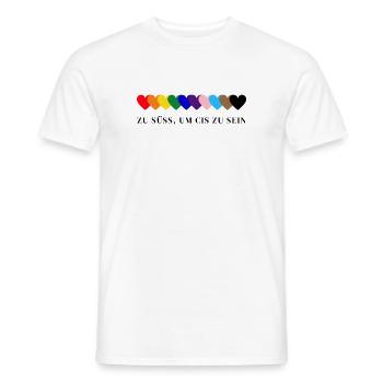 Zu süß um CIS zu sein Regenbogen Herzen - Männer T-Shirt - Weiß - Vorne - AI Model Male 178 dark (178cm)