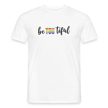 Pride Month LGBT - BeYOUTiful - Männer T-Shirt - Weiß - Vorne - AI Model Male 178 dark (178cm)