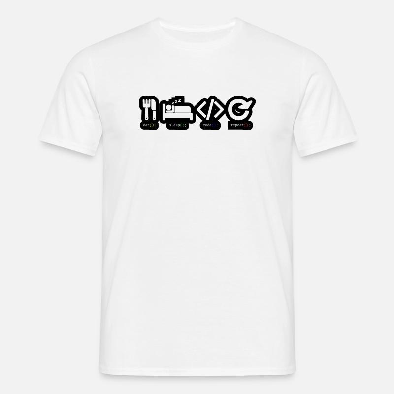 Code Sleep Repeat Developer Life - T-shirt Homme - blanc