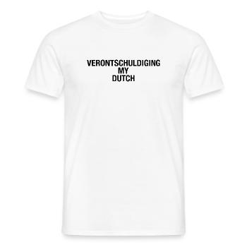 SORRY MY DUTCH Language - Männer T-Shirt - Weiß - Vorne - AI Model Male 178 dark (178cm)