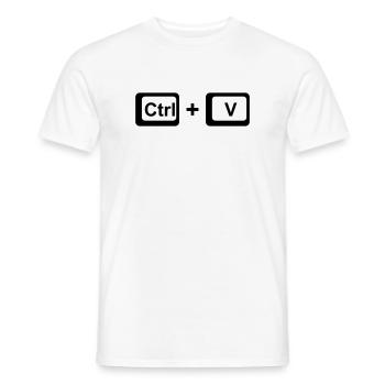CTRL + V / Kinder Geschenk zu Vatertag / Muttertag - Männer T-Shirt - Weiß - Vorne - AI Model Male 178 dark (178cm)