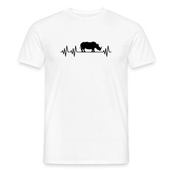 Nashorn Herzschlag Nashorn Herzfrequenz Afrika  - Männer T-Shirt - Weiß - Vorne - AI Model Male 178 dark (178cm)