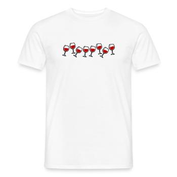 Wine glasses toasting wine - Men's T-Shirt - white - Front - AI Model Male 178 dark (178cm)