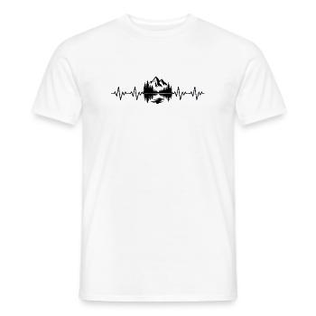 Berge EKG Herzschlag - Männer T-Shirt - Weiß - Vorne - AI Model Male 178 dark (178cm)