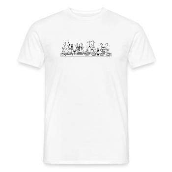 Dining Dogs Line Art - Männer T-Shirt - Weiß - Vorne - AI Model Male 178 dark (178cm)