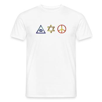 Symbole von Glauben und Frieden – Mystisches Design - Männer T-Shirt - Weiß - Vorne - AI Model Male 178 dark (178cm)