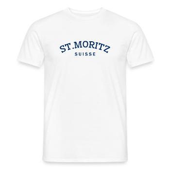 St. Moritz - Suisse - Schweiz - Swiss - Männer T-Shirt - Weiß - Vorne - AI Model Male 178 dark (178cm)