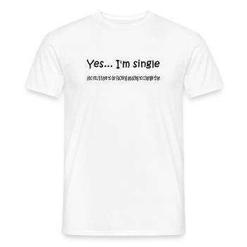 yes_i_am_single - Männer T-Shirt - Weiß - Vorne - AI Model Male 178 dark (178cm)