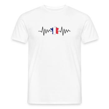 Pulsation Tricolore Frankreich – Flagge Frankreichs - Männer T-Shirt - Weiß - Vorne - AI Model Male 178 dark (178cm)