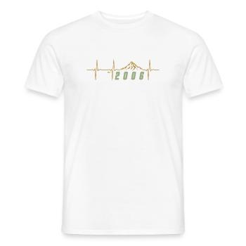 Pixel Rétro 20 Ans Vingtaine Cadeau Fête 2006 - T-shirt homme - blanc - Devant - AI Model Male 178 dark (178cm)
