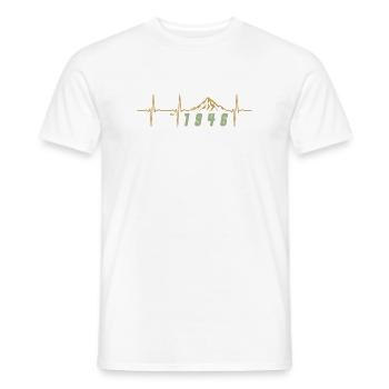 Pixel Rétro 80 Ans Octogénaire Cadeau Fête 1946 - T-shirt homme - blanc - Devant - AI Model Male 178 dark (178cm)