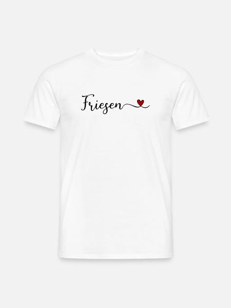 Friesen mit Herz - Männer T-Shirt - Weiß