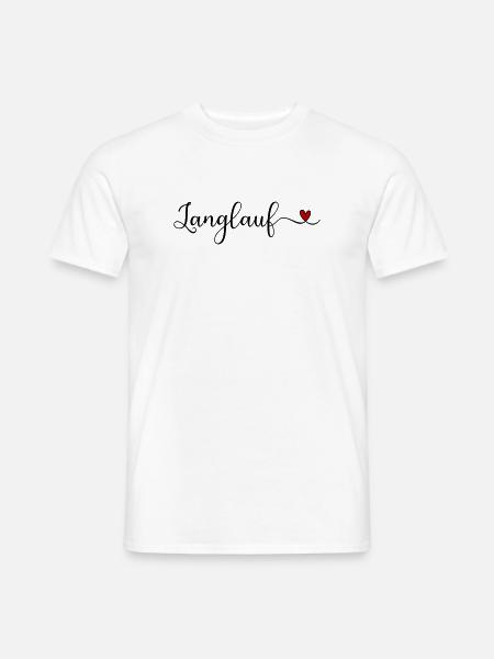 Langlauf Herz - Männer T-Shirt - Weiß