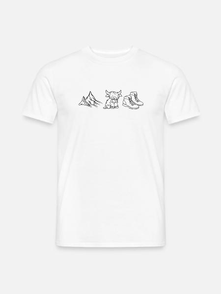 Berge Kuh Wanderstiefel - Männer T-Shirt - Weiß