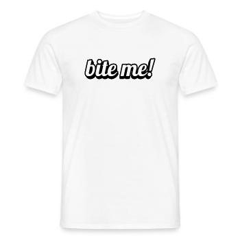 Bite Me Bold Script - Männer T-Shirt - Weiß - Vorne - AI Model Male 178 dark (178cm)