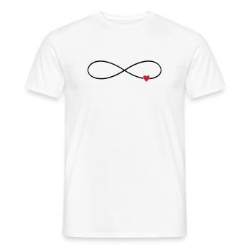 Infinity sign heart infinite love - Men's T-Shirt - white - Front - AI Model Male 178 dark (178cm)