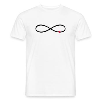 Unendlichkeitszeichen Herz Liebe Geschenk - Männer T-Shirt - Weiß - Vorne - AI Model Male 178 dark (178cm)