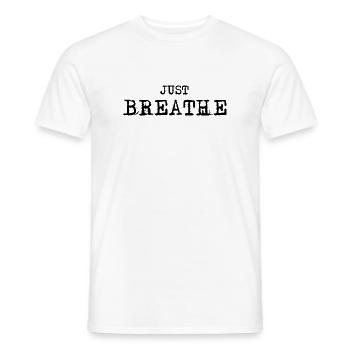 just breath symbol Logo Schriftzug icon Spruch - Männer T-Shirt - Weiß - Vorne - AI Model Male 178 dark (178cm)