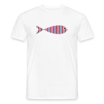 sardine. fish. April fool. sea. ocean - Men's T-Shirt - white - Front - AI Model Male 178 dark (178cm)