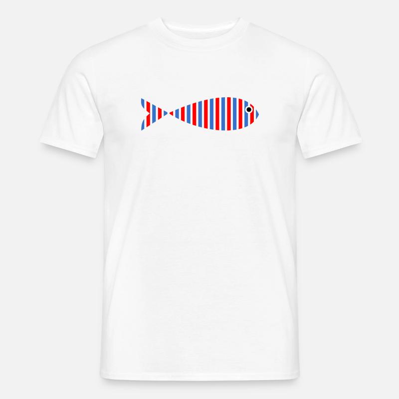 sardina. pesce. pesce d'aprile. mare. oceano - T-shirt uomo - bianco