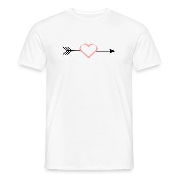 pink heart pink red arrow hearts Valentine's Day - Men's T-Shirt - white - Front - AI Model Male 178 dark (178cm)