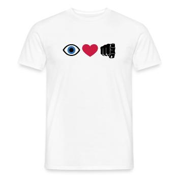 Je t’aime, Rebus | Citation visuelle de Eye Heart You - T-shirt homme - blanc - Devant - AI Model Male 178 dark (178cm)