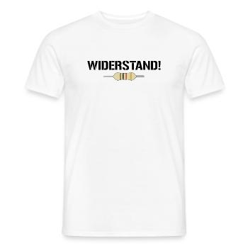 Widerstand! - lustige Elektrotechnik - Männer T-Shirt - Weiß - Vorne - AI Model Male 178 dark (178cm)