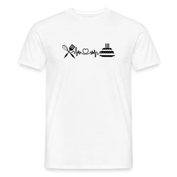 Cardio heart rate kitchen - Men's T-Shirt - white - Front - AI Model Male 178 dark (178cm)