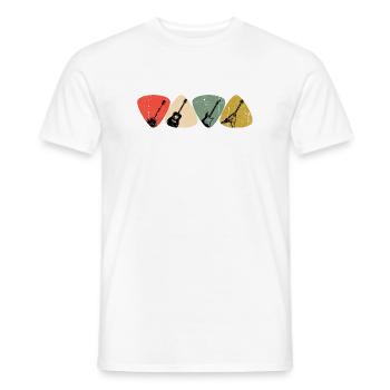 Guitar Pick Mosaic - Men's T-Shirt - white - Front - AI Model Male 178 dark (178cm)