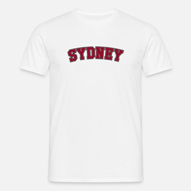 Sydney Varsity Arch Lettering - Men's T-Shirt - white